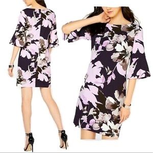Vince Camuto Floral Bell Sleeve Dress Size 8